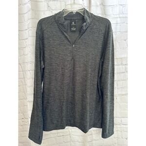 KYODAN Pullover Activewear Running Top 1/4 Zip Long Sleeve Gray‎ Large
